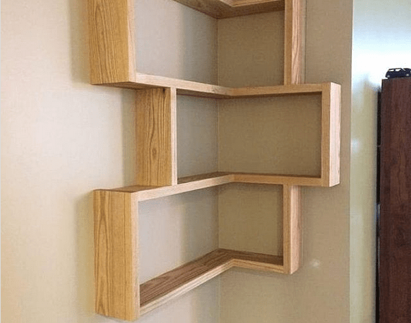 kitchen corner wall mount shelves pine wood