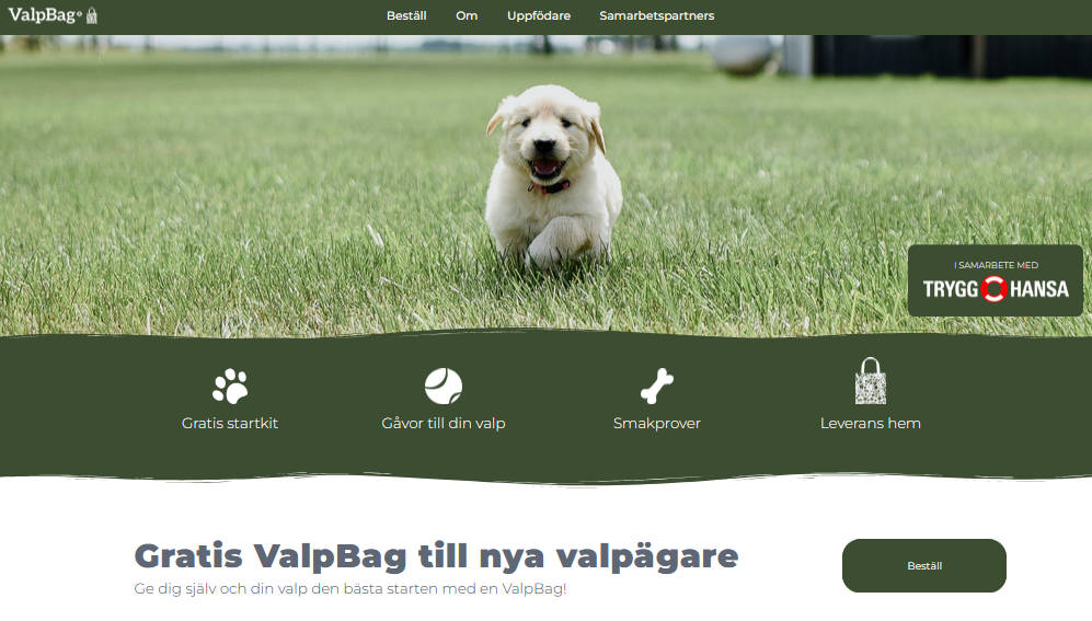 Gratis hundvalpstillbehör till nya ägare